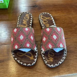 Sam Edelman Womens Gunner Beaded Flats Slide Sandals  Size 8 1/2 M